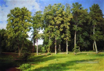 Ivan Ivanovich Shishkin œuvres - bosquet par l’étang preobrazhenskoye 1896 paysage classique Ivan Ivanovitch